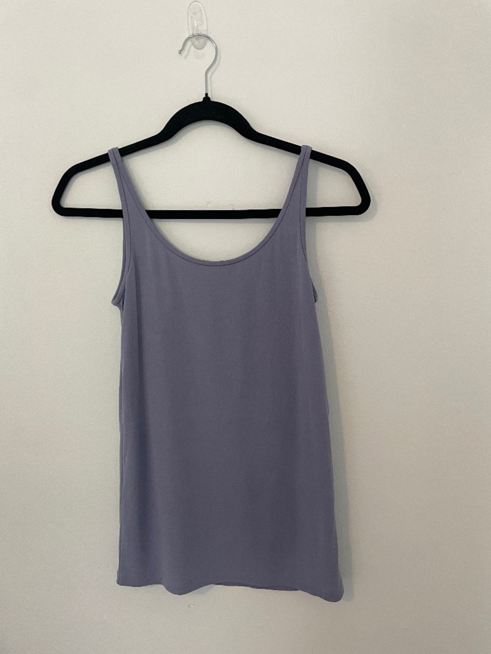 Eileen Fisher 100% Silk Jersey Scoop Neck Cami Tank Top, Purple Lavender, Sz XS